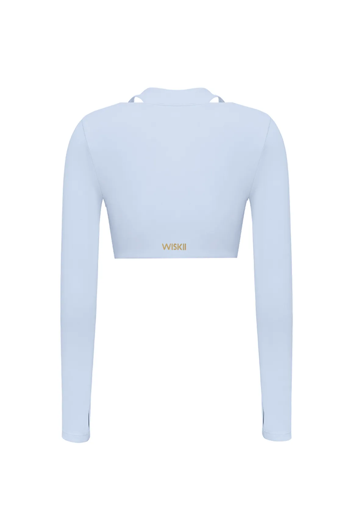 Twist-Front Shoulder Cut Crop Top sold by WISKII Active product image thumbnail 2