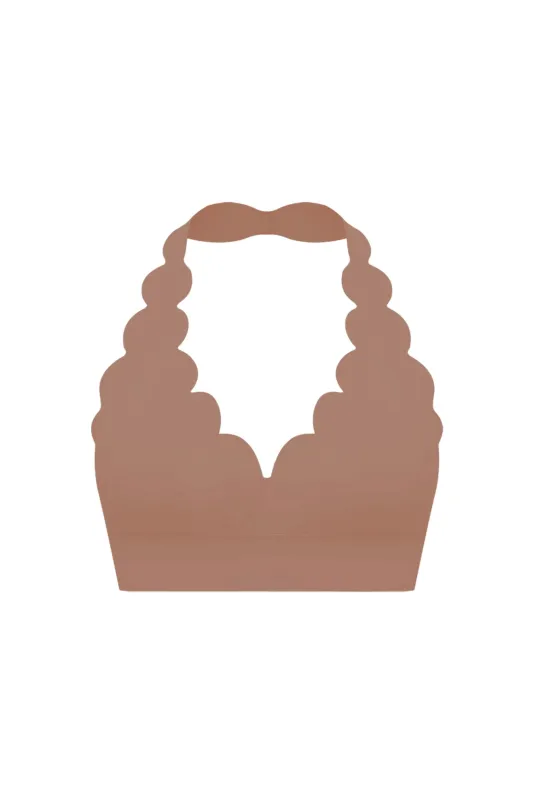 V-Cut Scallop Halter Bra sold by WISKII Active