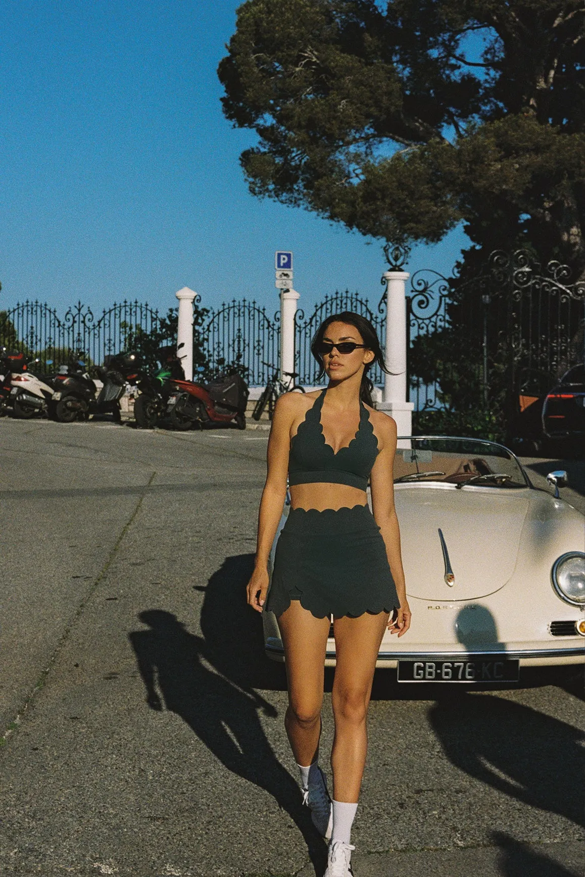 V-Cut Scallop Halter Bra sold by WISKII Active product image thumbnail 2