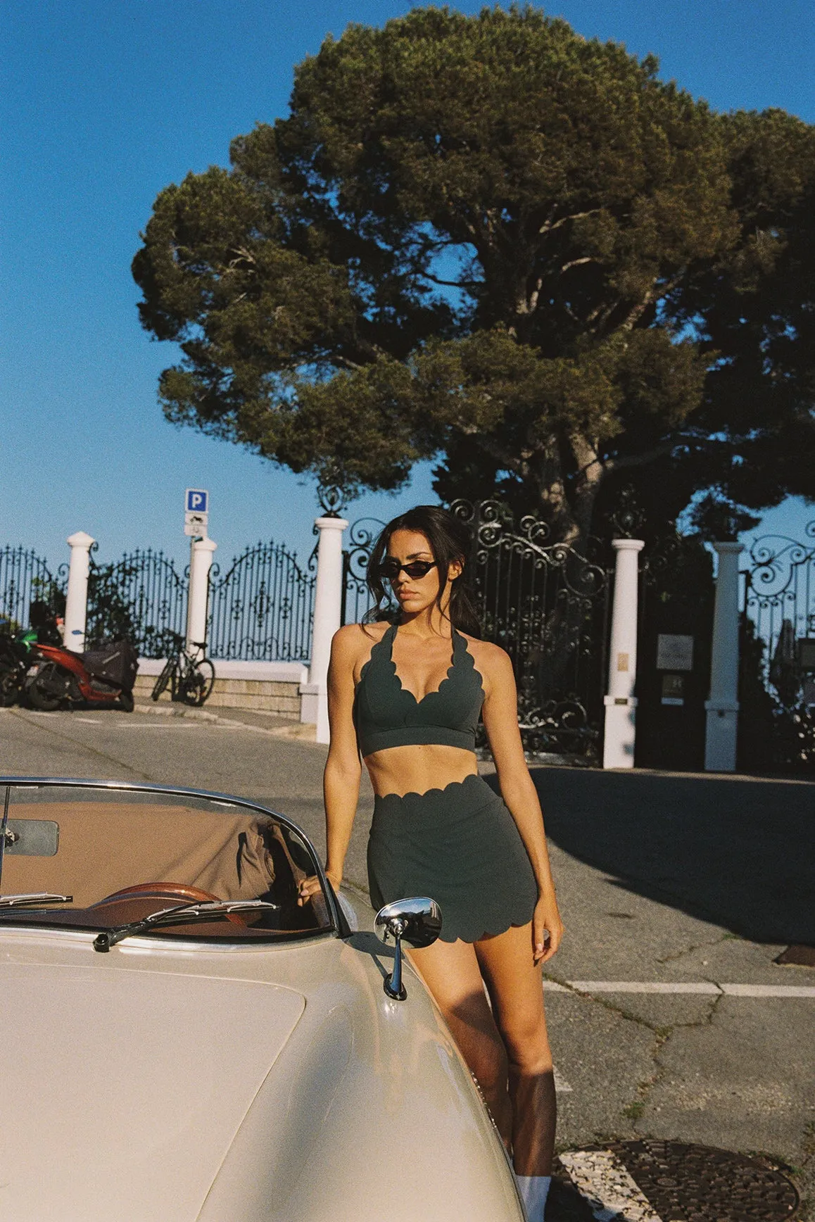 High-Waist Scallop Split Front Skirt sold by WISKII Active product image thumbnail 5