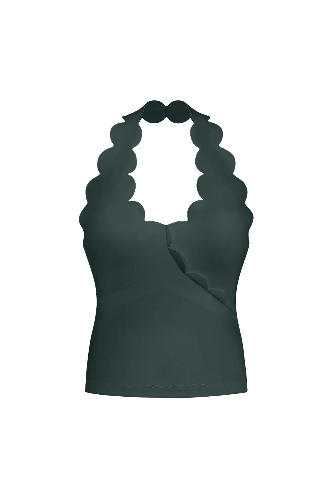 Riviera Scallop Halter Bra Tank sold by WISKII Active