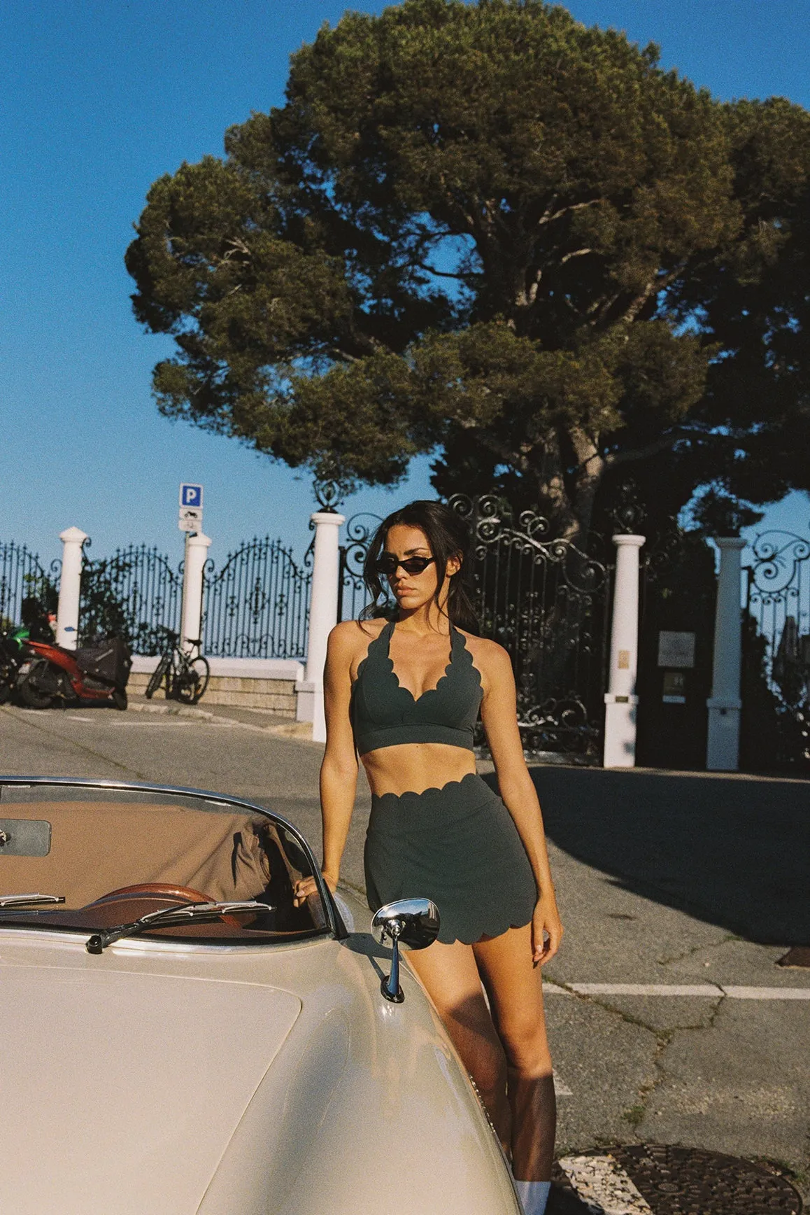 V-Cut Scallop Halter Bra sold by WISKII Active product image thumbnail 4