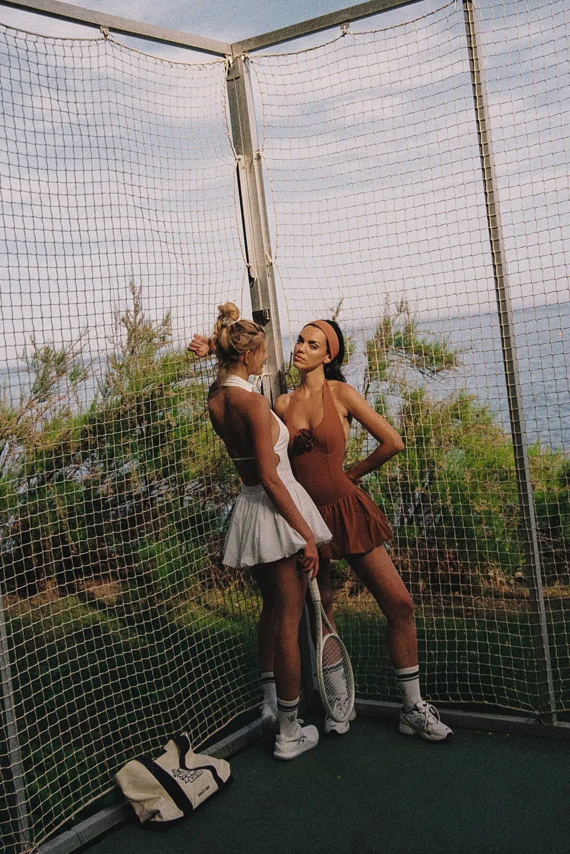 Riviera Floral Halter Mock Neck Dress sold by WISKII Active product image thumbnail 4