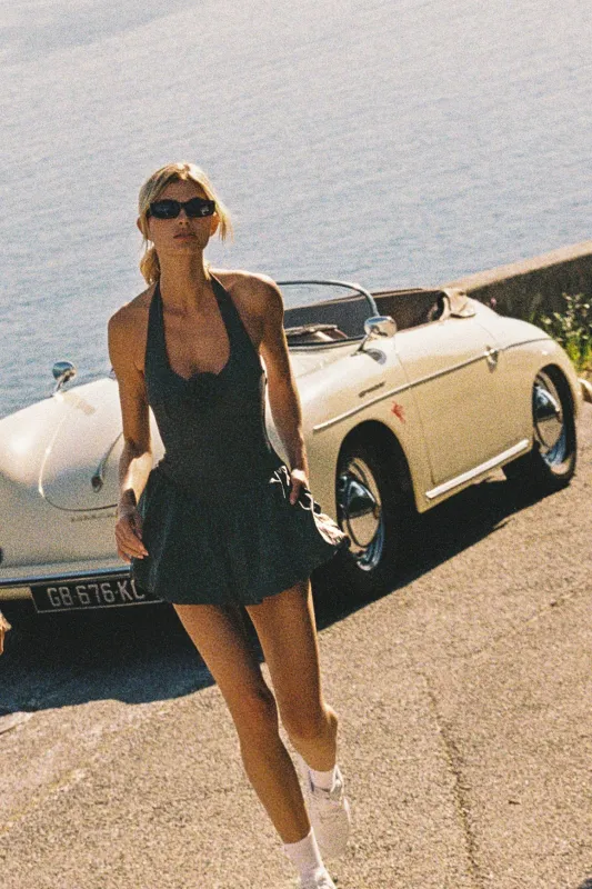 Riviera Floral Backless Halter Dress sold by WISKII Active