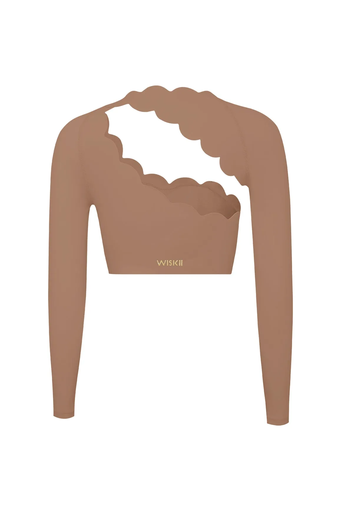 Asymmetrical Long Sleeve Crop Top sold by WISKII Active product image thumbnail 2