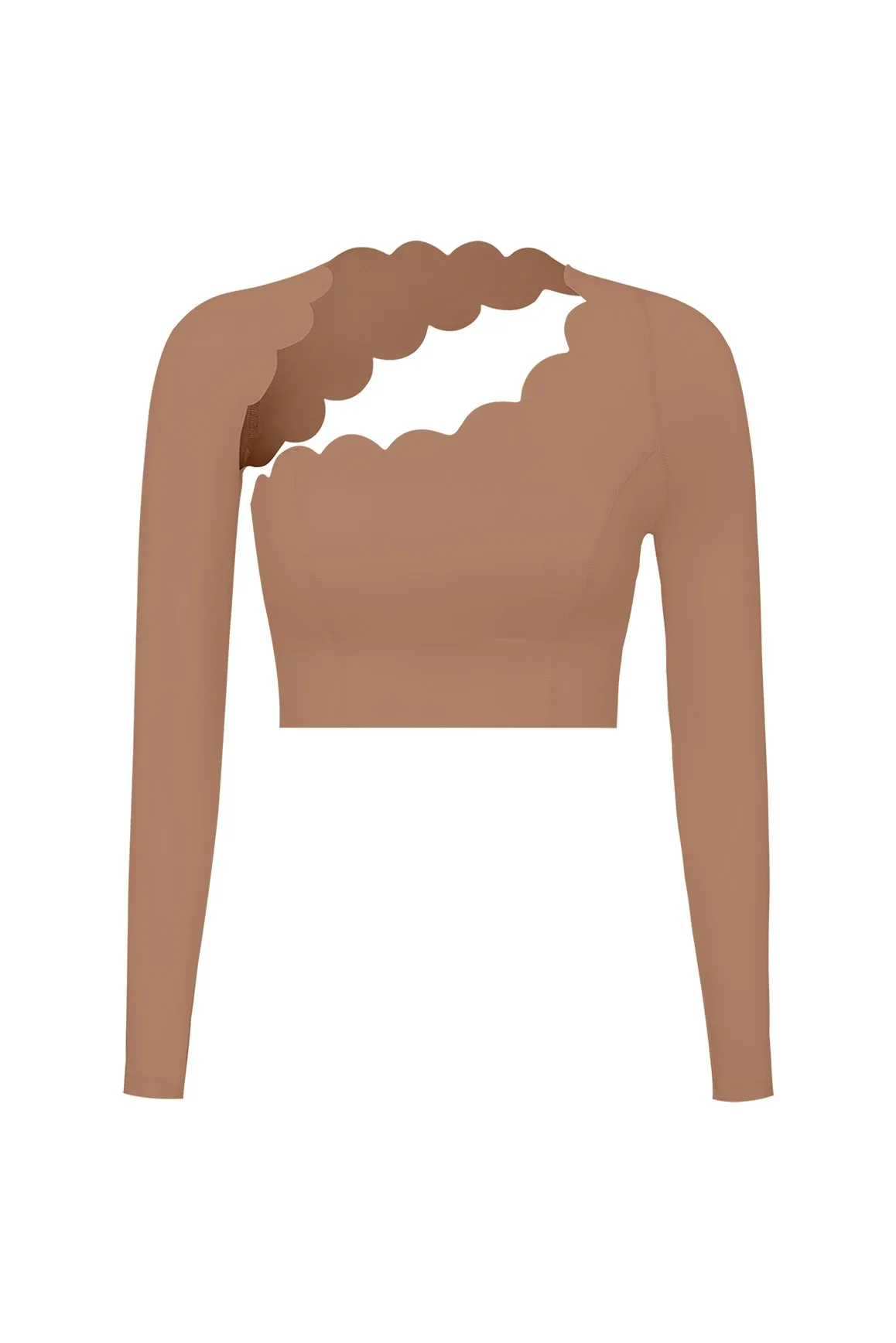 Asymmetrical Long Sleeve Crop Top sold by WISKII Active