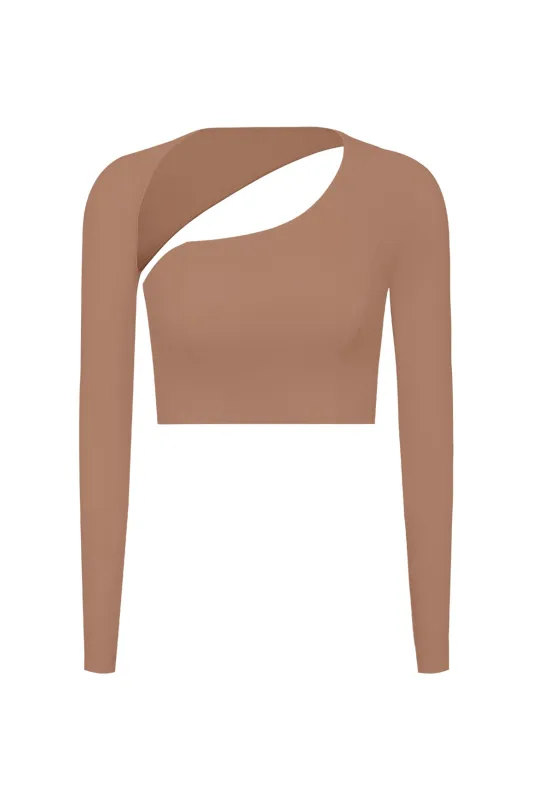 Unique Cut Long Sleeve Crop Top sold by WISKII Active