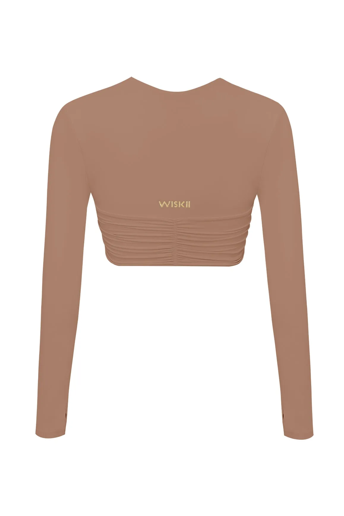 Knotty Chic Ruched Long Sleeve Crop Top sold by WISKII Active product image thumbnail 2