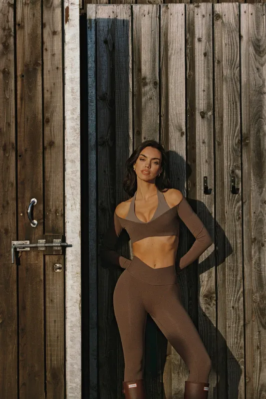 Colorblock One-Piece Long Sleeve Crop Top sold by WISKII Active