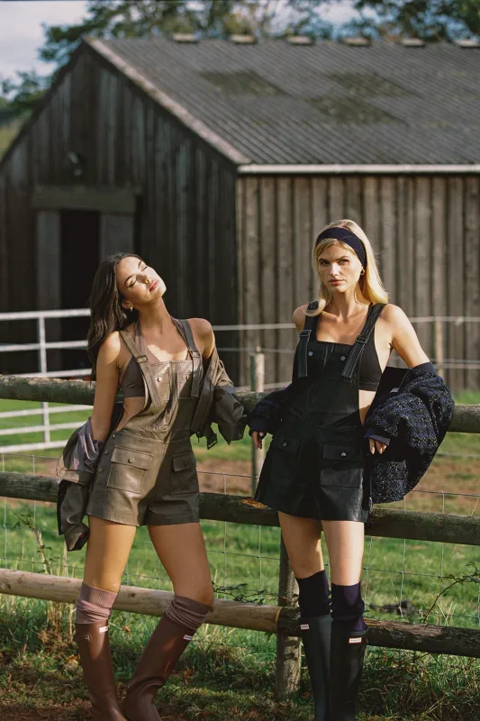 Faux Leather Overall Shorts sold by WISKII Active
