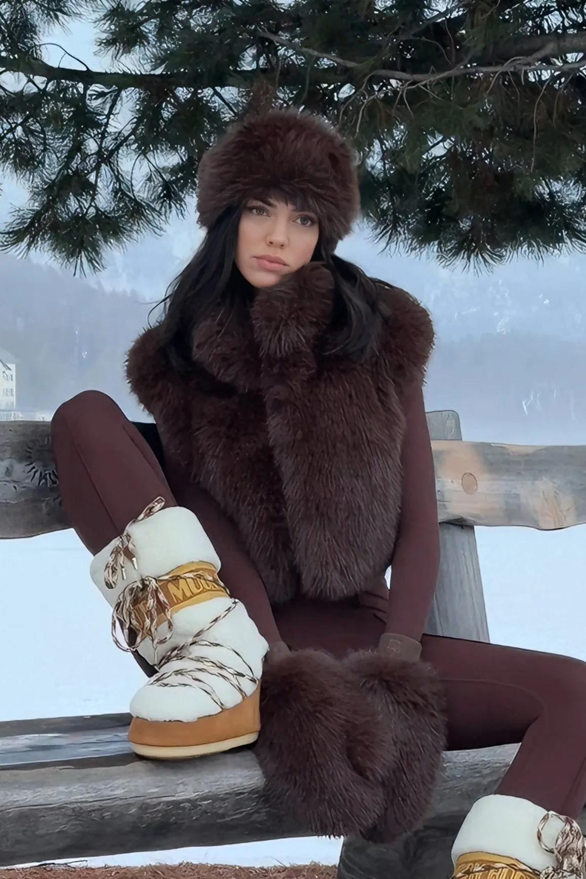 Alpine Cloud Faux Fur Vest sold by WISKII Active product image thumbnail 4