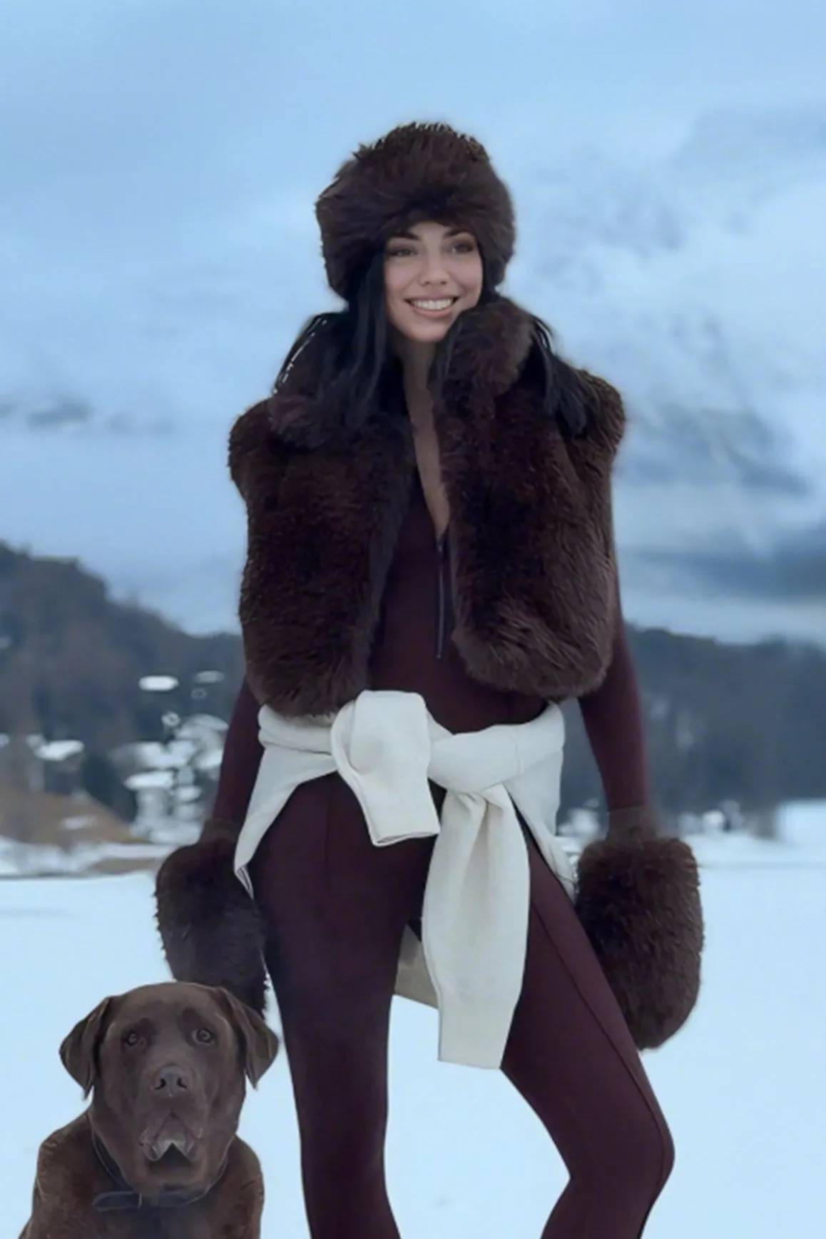 Alpine Cloud Faux Fur Vest sold by WISKII Active