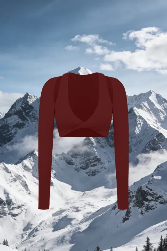 Twist-Front Shoulder Cut Crop Top sold by WISKII Active