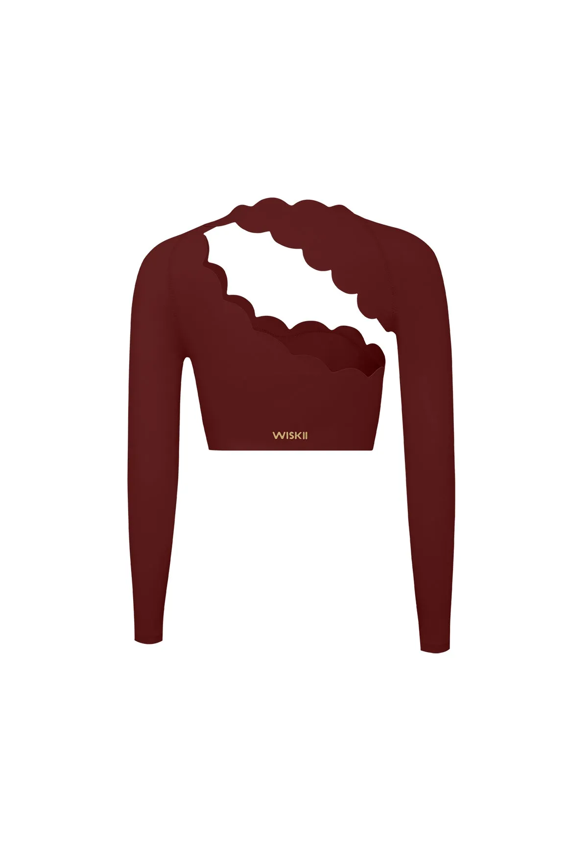 Asymmetrical Long Sleeve Crop Top sold by WISKII Active product image thumbnail 2