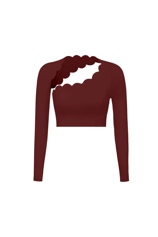 Asymmetrical Long Sleeve Crop Top sold by WISKII Active