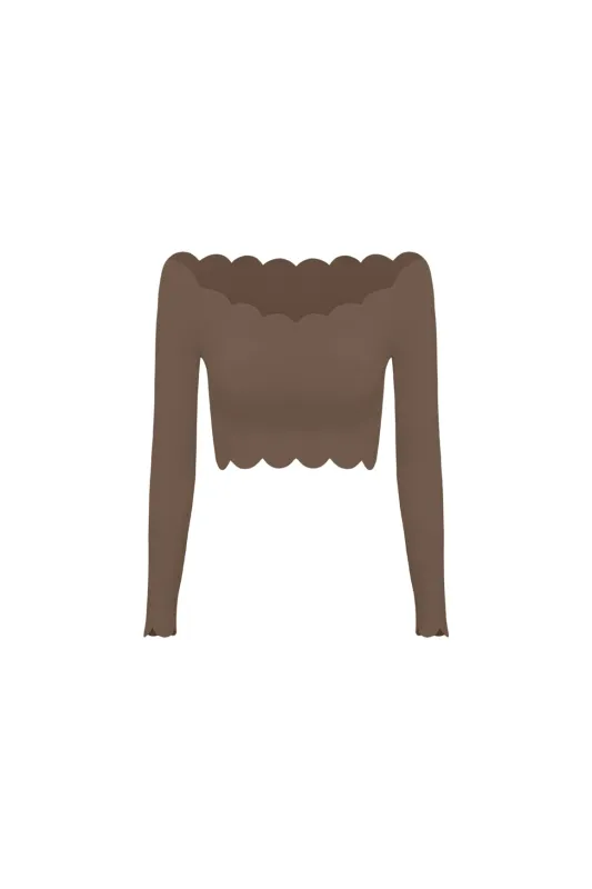 Off Shoulder Long Sleeve Crop Top sold by WISKII Active