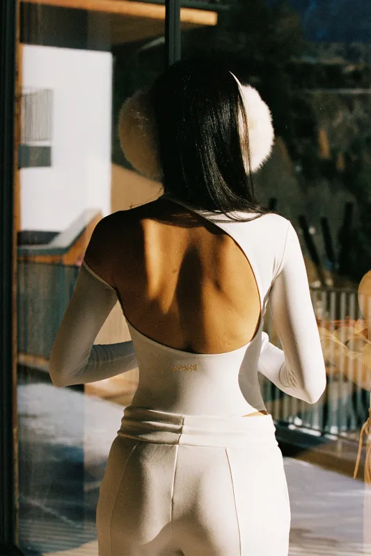 Long Sleeve Arc Cutout Back Bodysuit made by WISKII Active