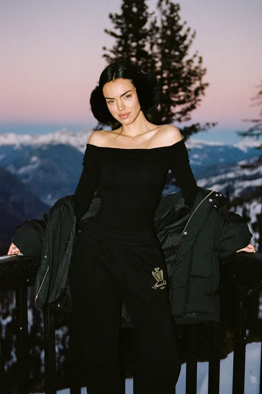 Long Sleeve Off Shoulder Pleated Bodysuit made by WISKII Active