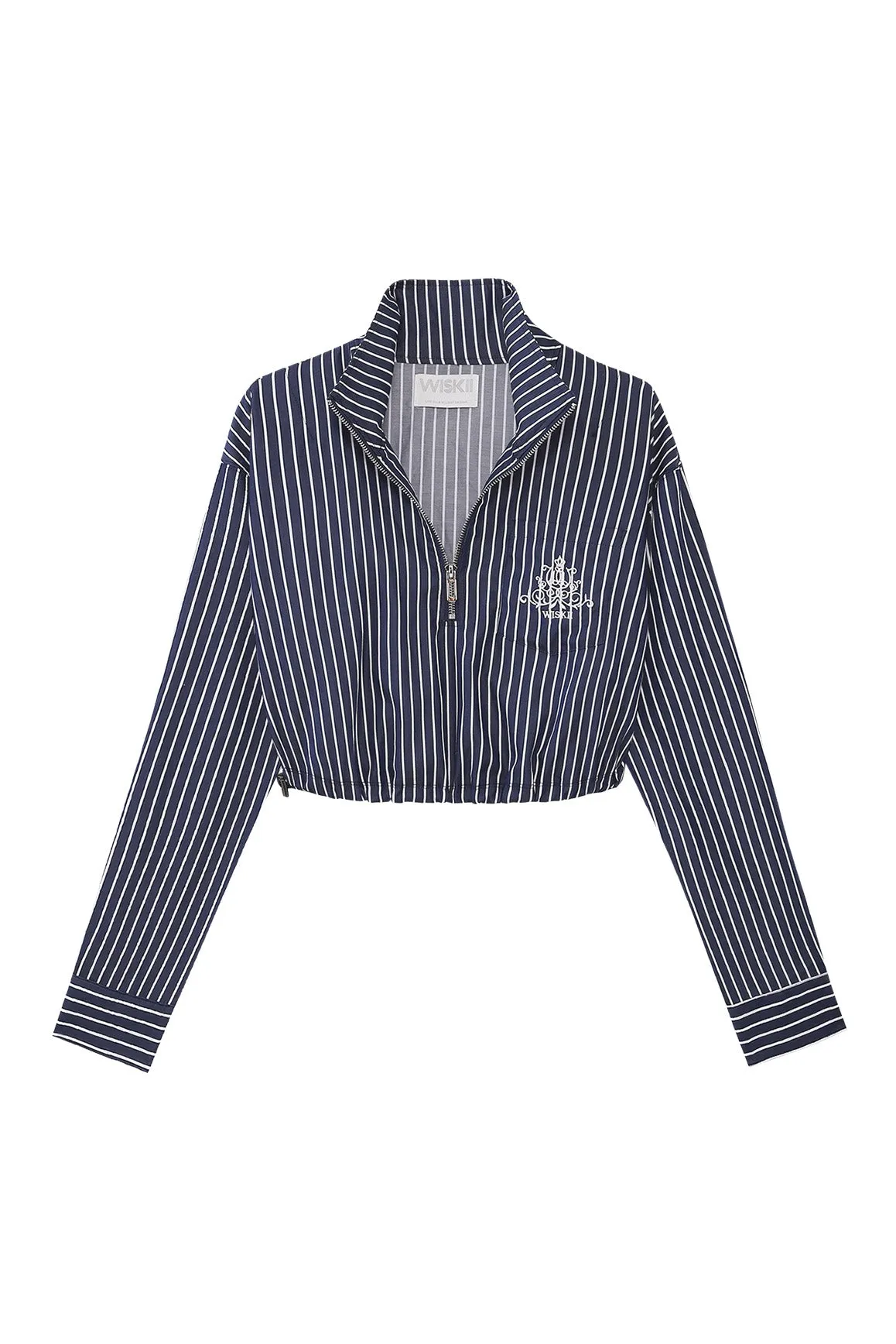 Stripe Half-Zip Crop Shirt sold by WISKII Active product image thumbnail 4