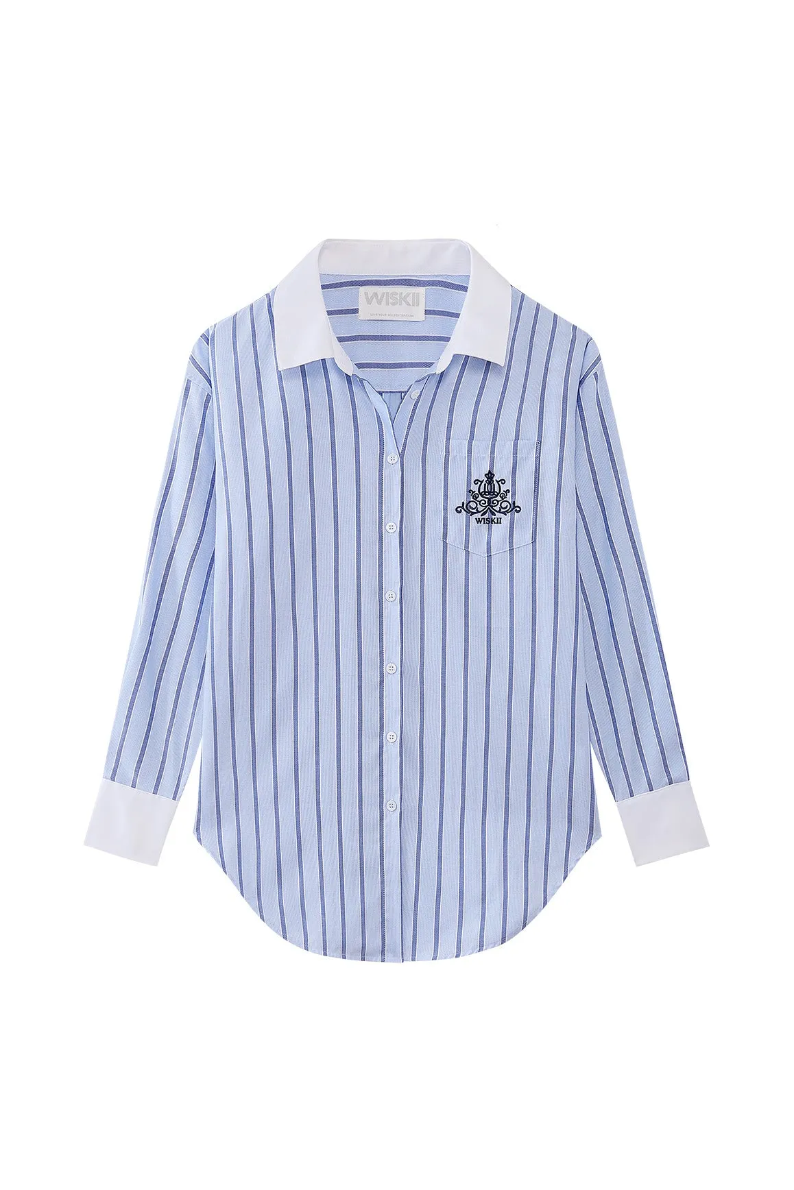 Stripe Button-Down Longline Shirt sold by WISKII Active product image thumbnail 2