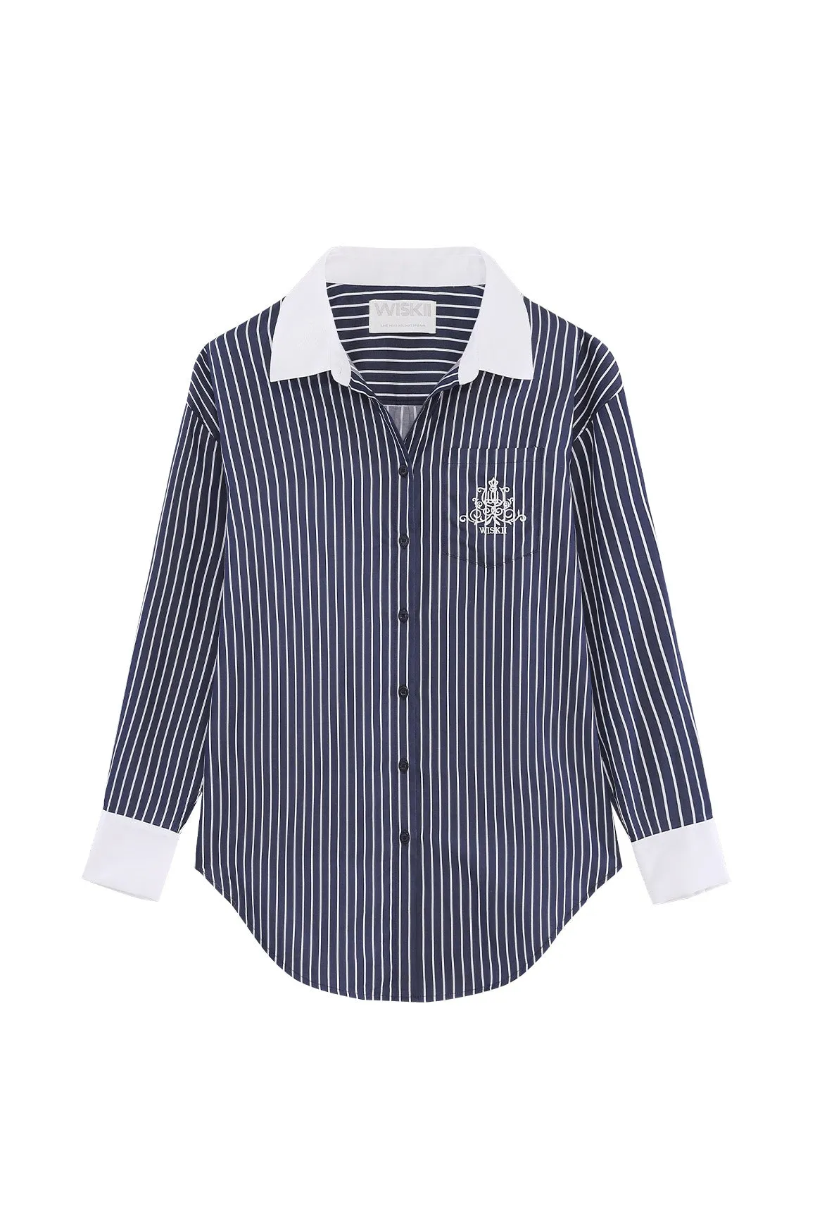 Stripe Button-Down Longline Shirt sold by WISKII Active product image thumbnail 4