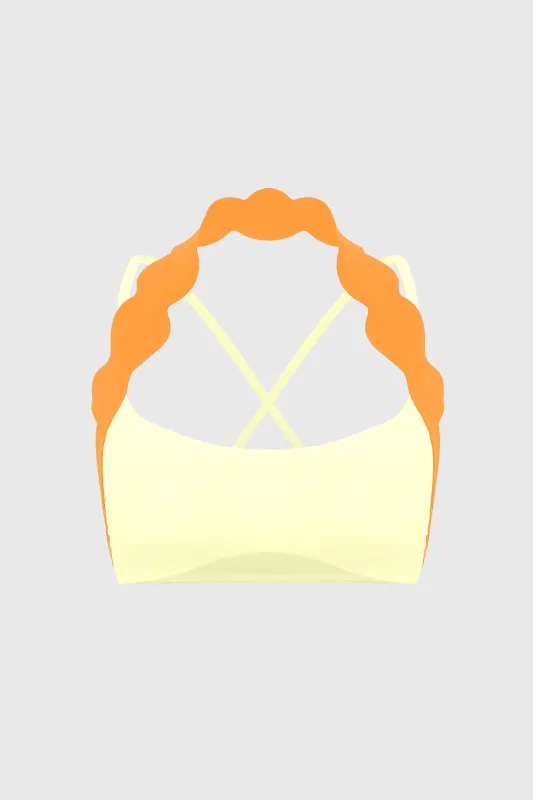 Scallop-Halter Contrast Bra made by WISKII Active