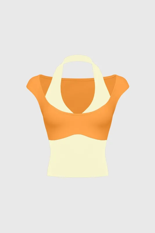 Halter Cap-Sleeve Top made by WISKII Active