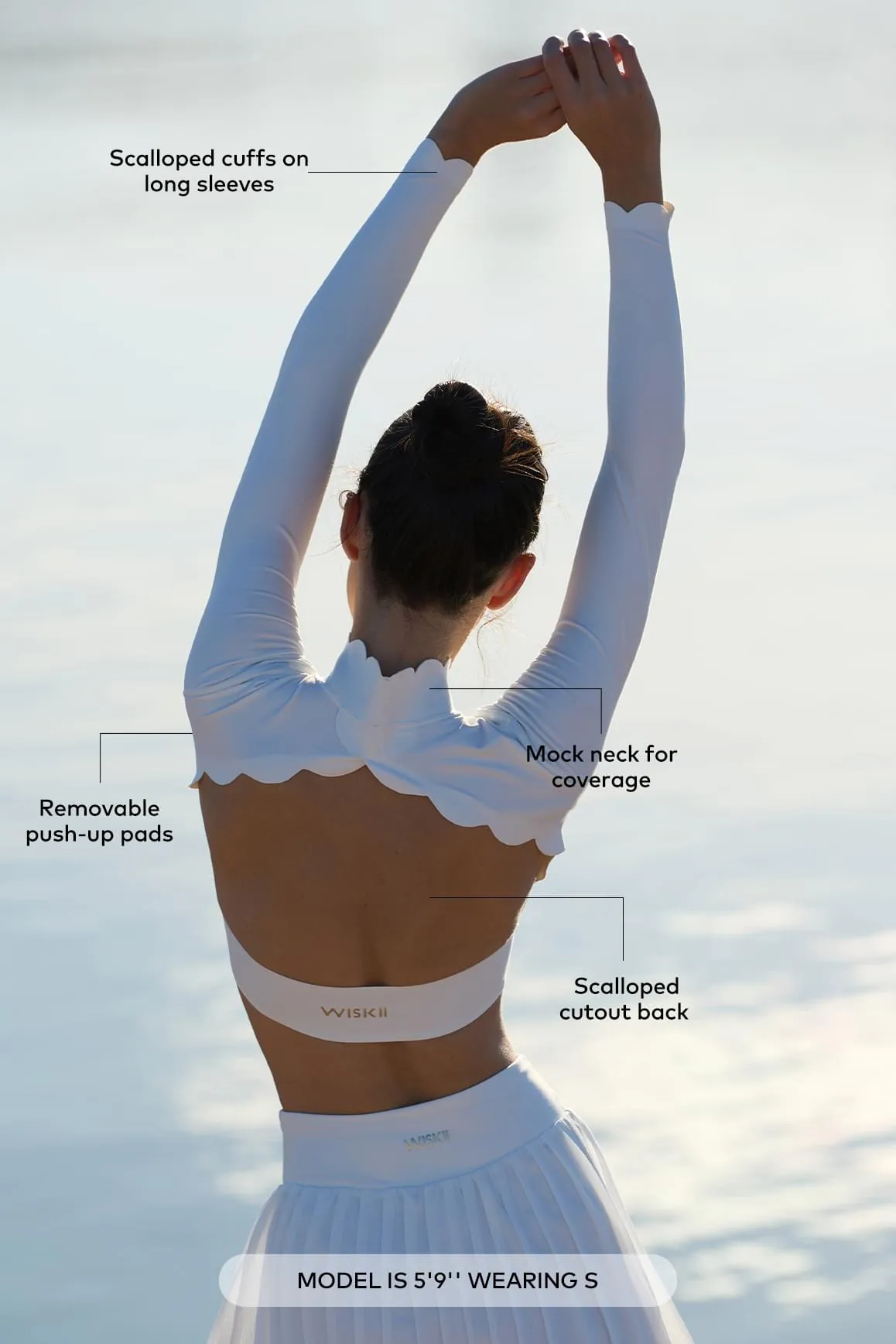 Open Back Long Sleeve Crop Top sold by WISKII Active product image thumbnail 2