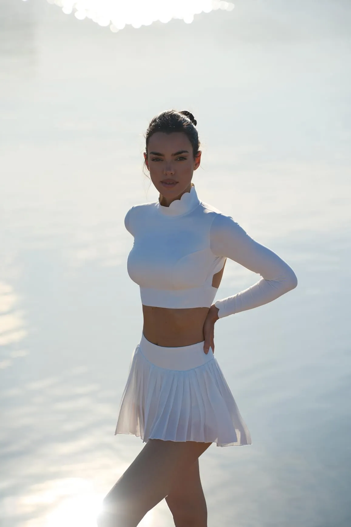 Open Back Long Sleeve Crop Top sold by WISKII Active product image thumbnail 5