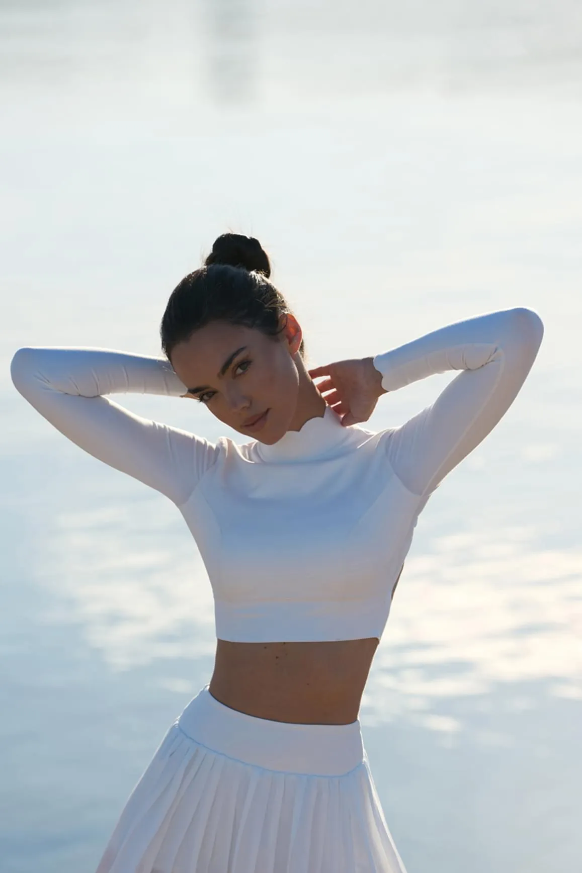 Open Back Long Sleeve Crop Top sold by WISKII Active product image thumbnail 3