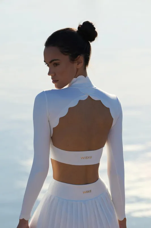 Open Back Long Sleeve Crop Top made by WISKII Active