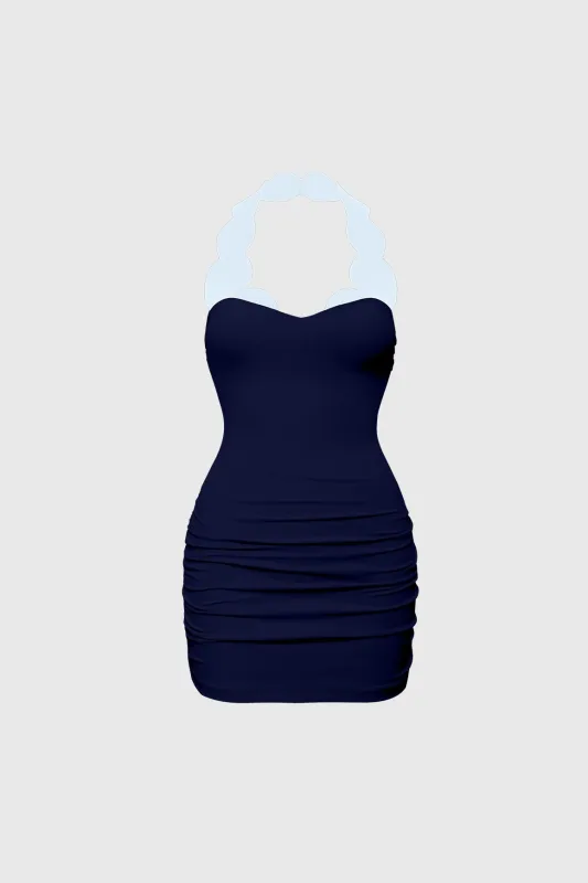 Riviera Scallop Contrast Halter Dress made by WISKII Active