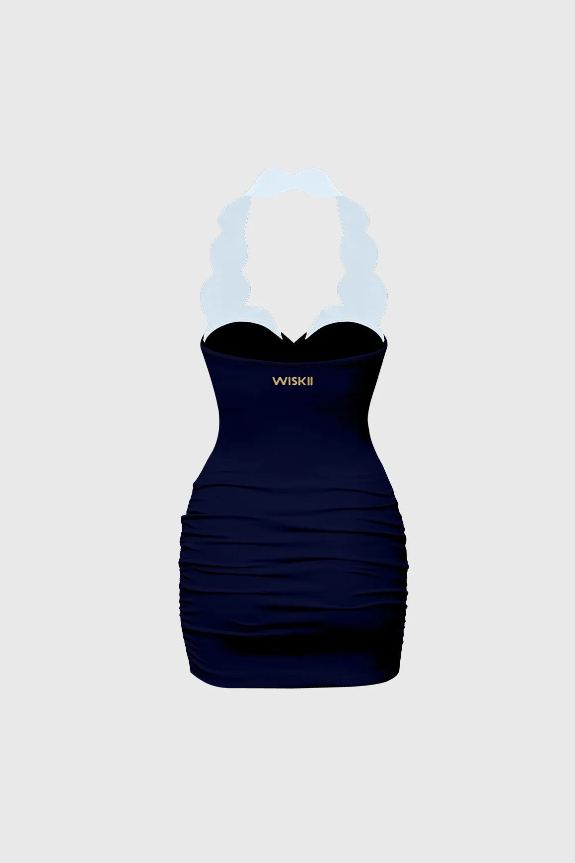 Riviera Scallop Contrast Halter Dress sold by WISKII Active product image thumbnail 2