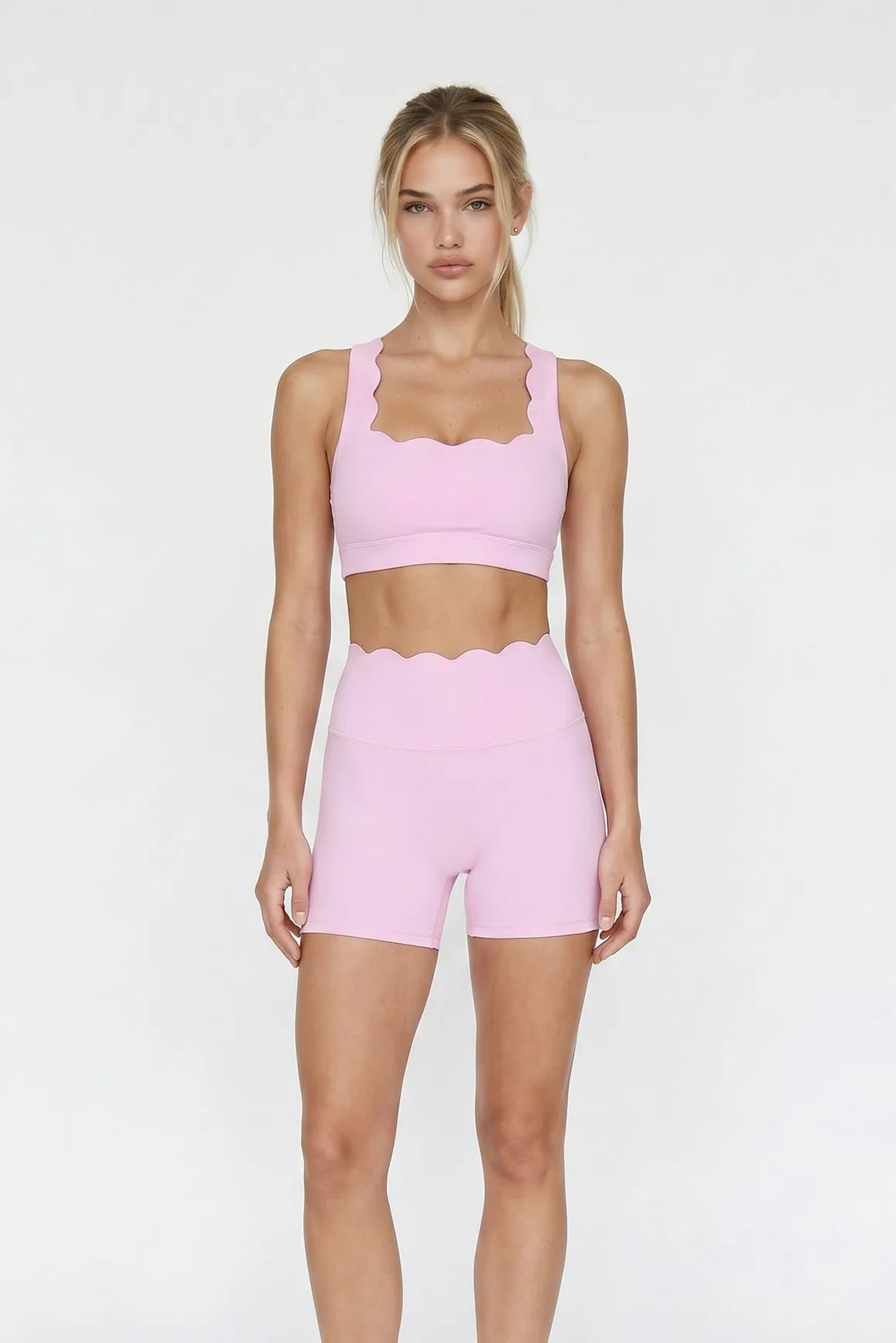 High-Waist Scallop Scrunch Short sold by WISKII Active product image thumbnail 2