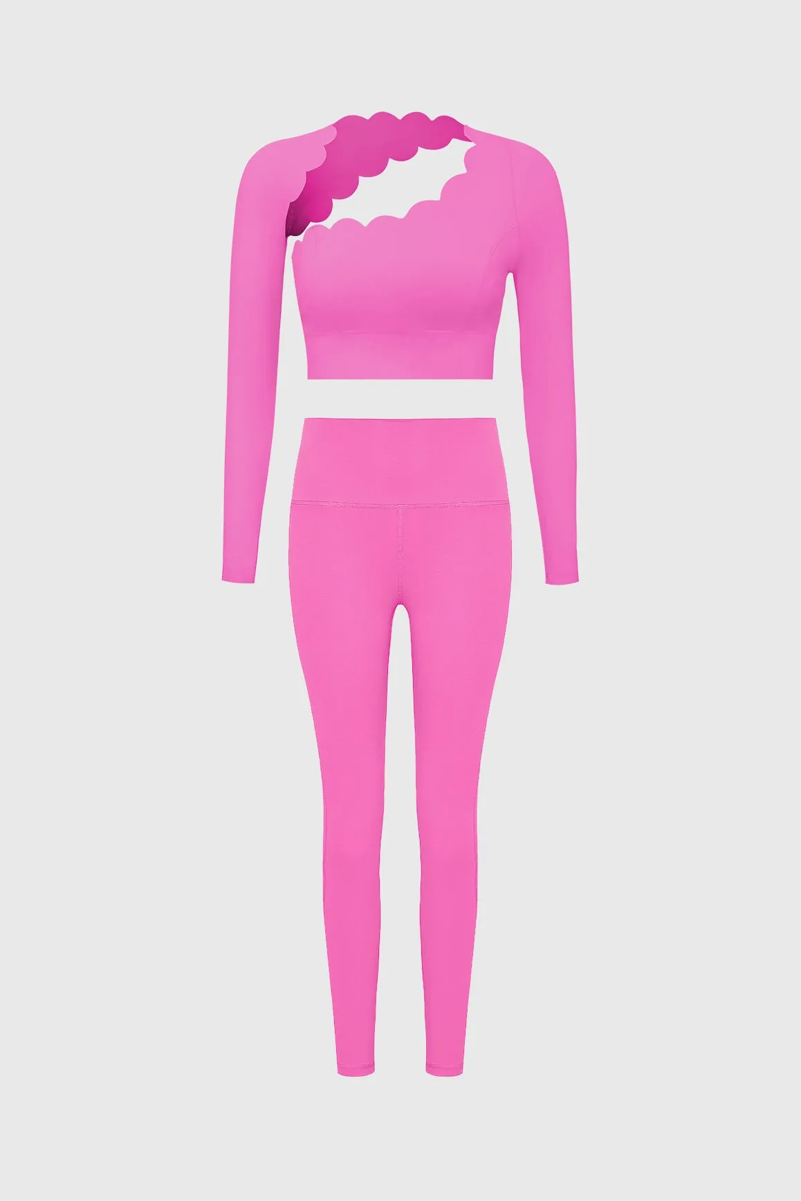 Asymmetrical Long Sleeve Crop Top + High-waist Training Legging sold by WISKII Active