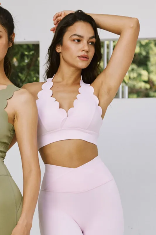 V-Cut Scallop Halter Bra sold by WISKII Active