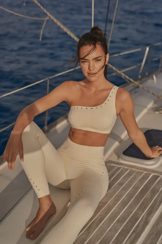 One-shoulder Laser Cut Sports Bra sold by WISKII Active