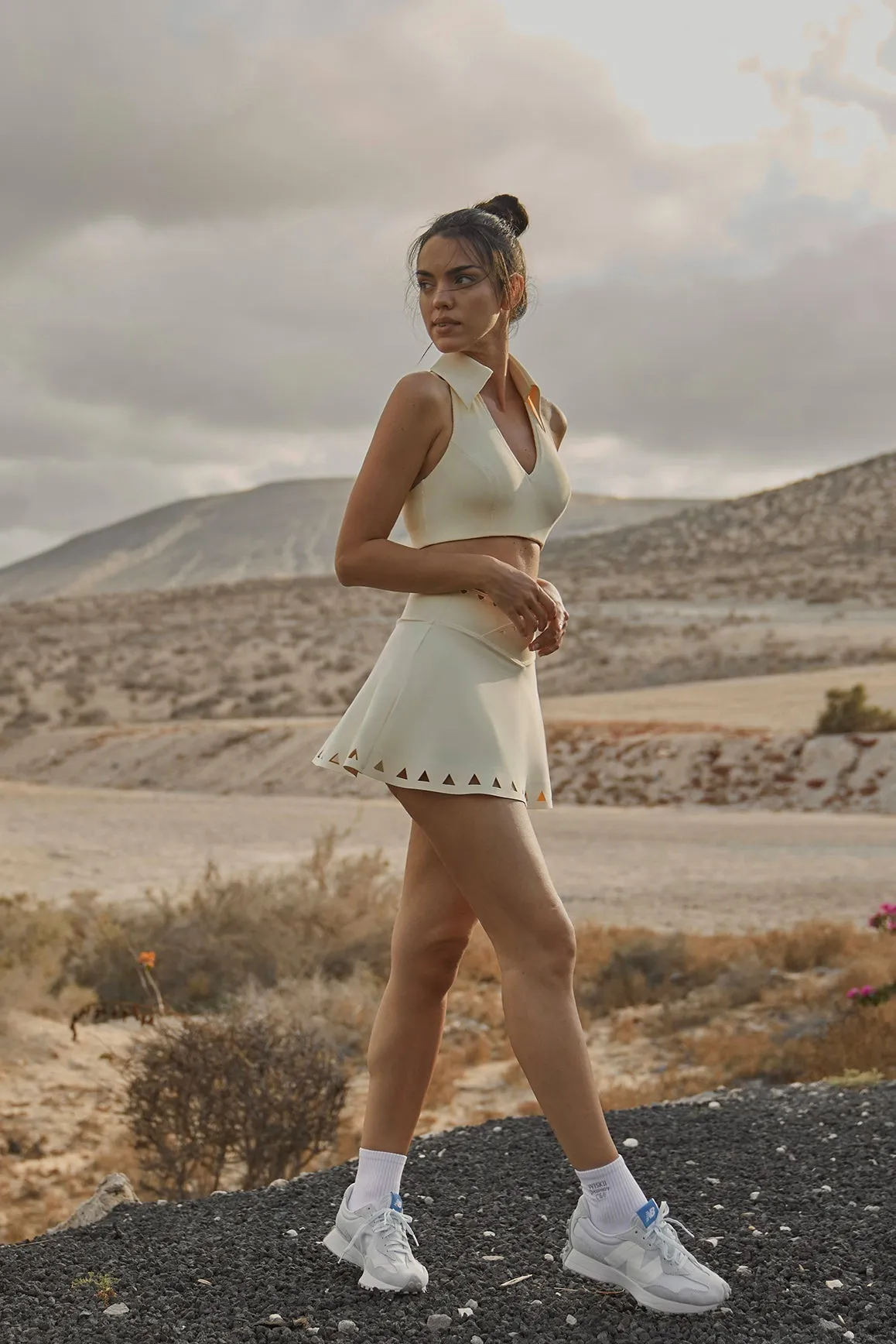 V-waist Laser Cut Tennis Skirt sold by WISKII Active product image thumbnail 3