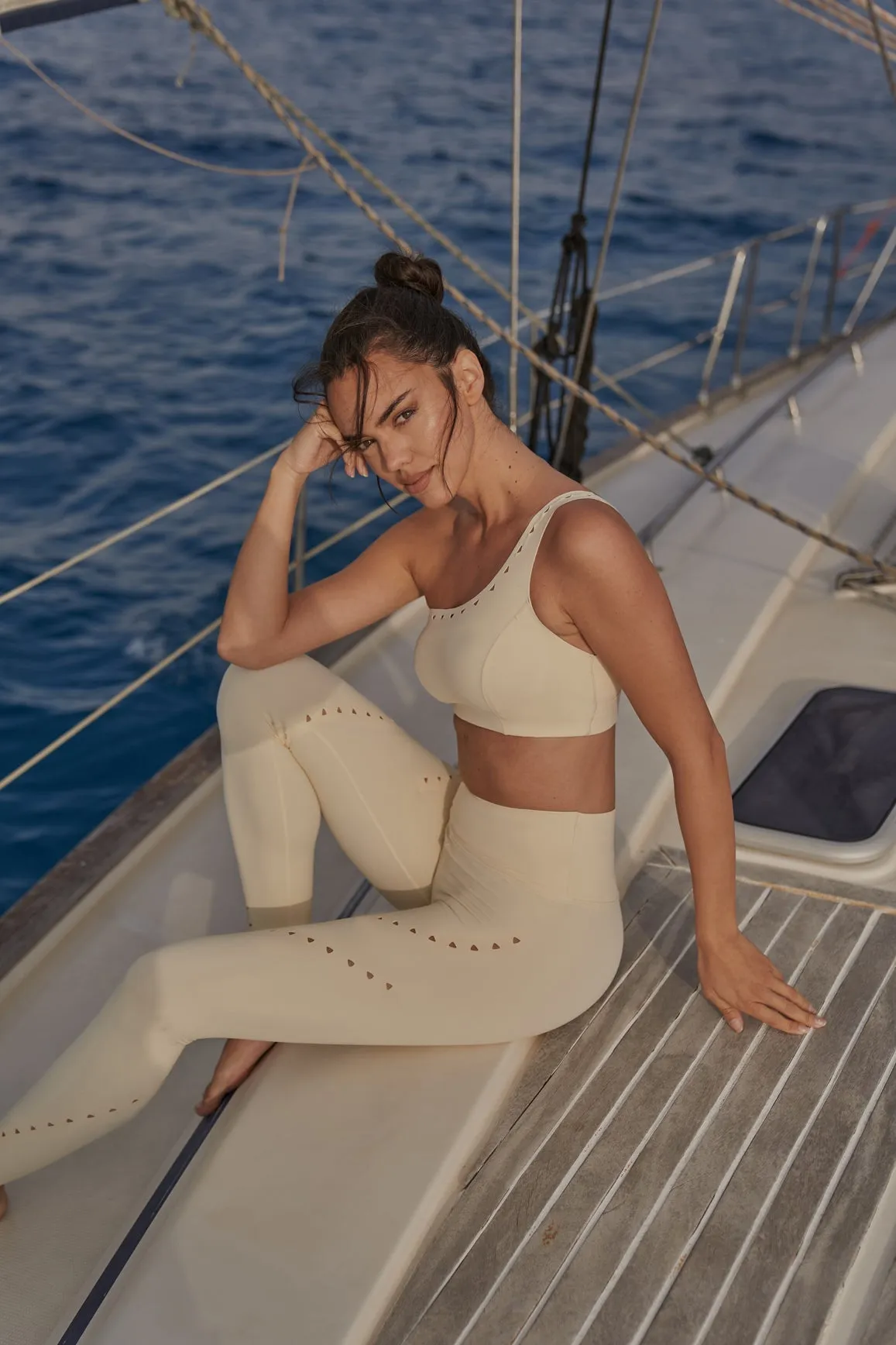 One-shoulder Laser Cut Sports Bra sold by WISKII Active product image thumbnail 5