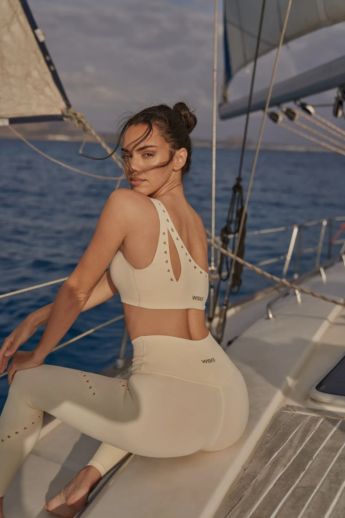 One-shoulder Laser Cut Sports Bra sold by WISKII Active product image thumbnail 3