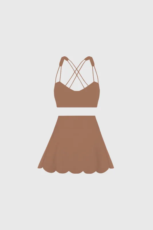WISKII Strappy Bra + High-Waist A-line Tennis Skirt sold by WISKII Active