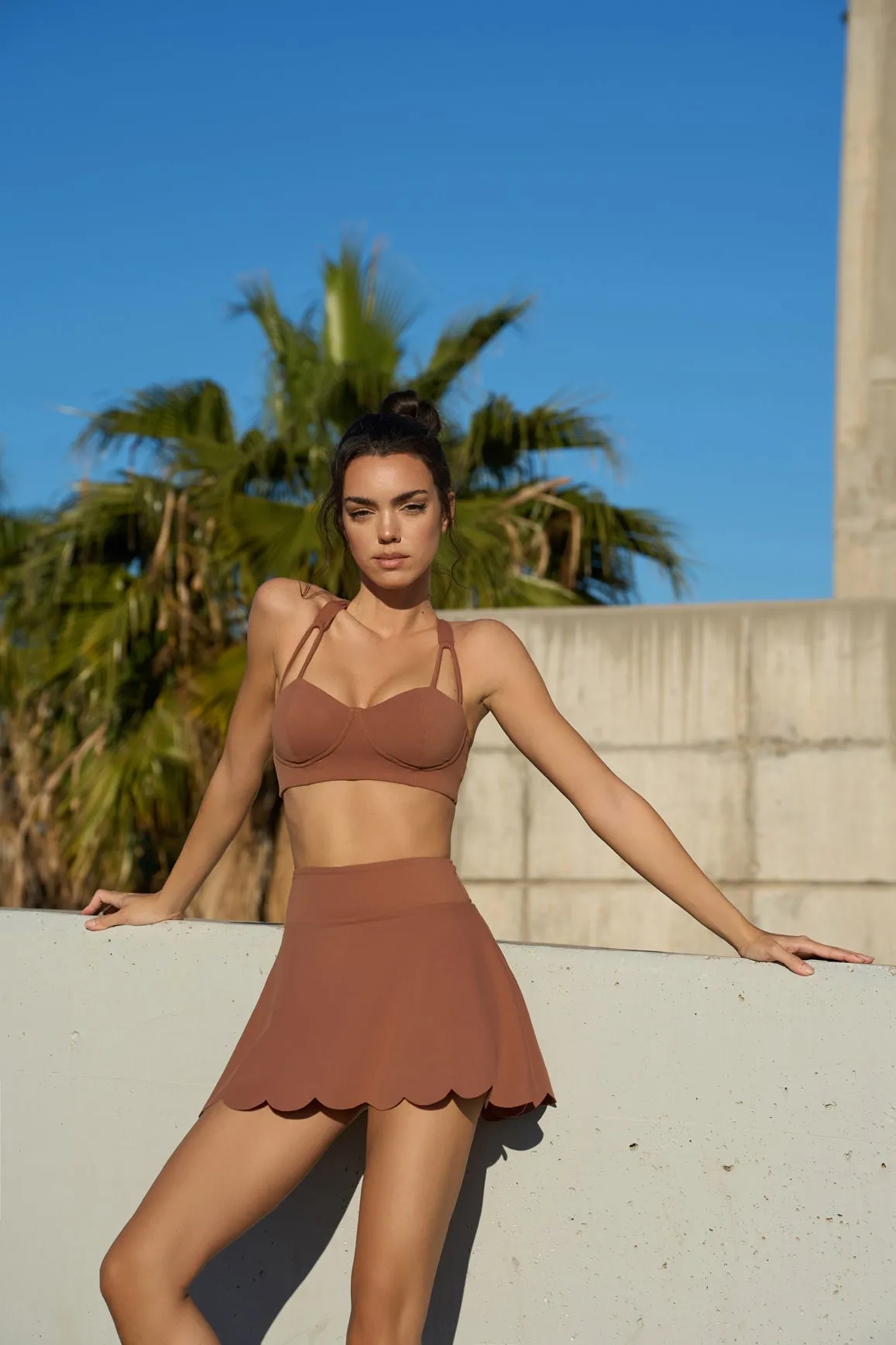 WISKII Strappy Bra + High-Waist A-line Tennis Skirt sold by WISKII Active product image thumbnail 2