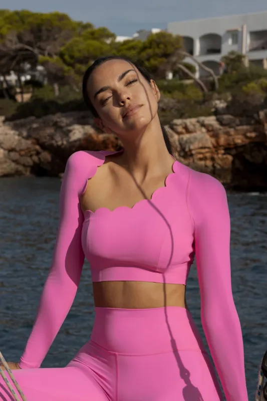 Asymmetrical Long Sleeve Crop Top sold by WISKII Active