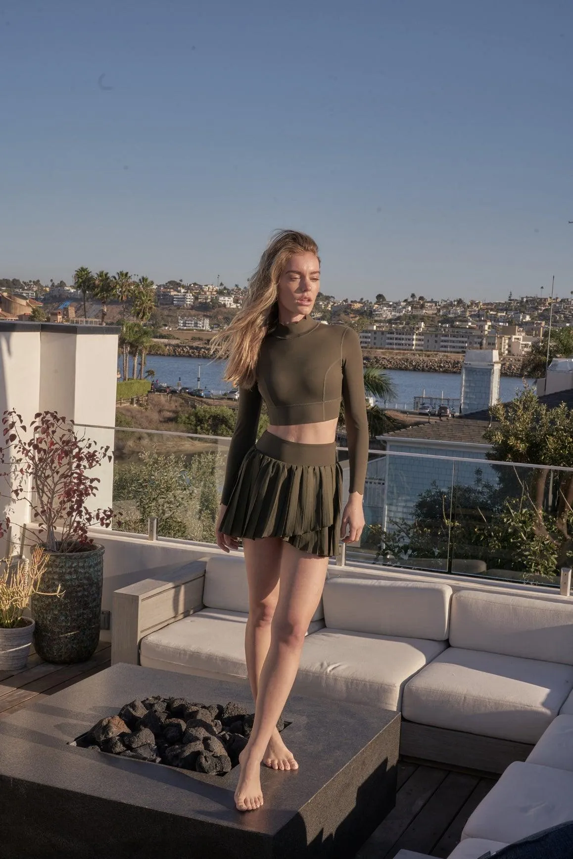 Open Back Long Sleeve Crop Top sold by WISKII Active product image thumbnail 2