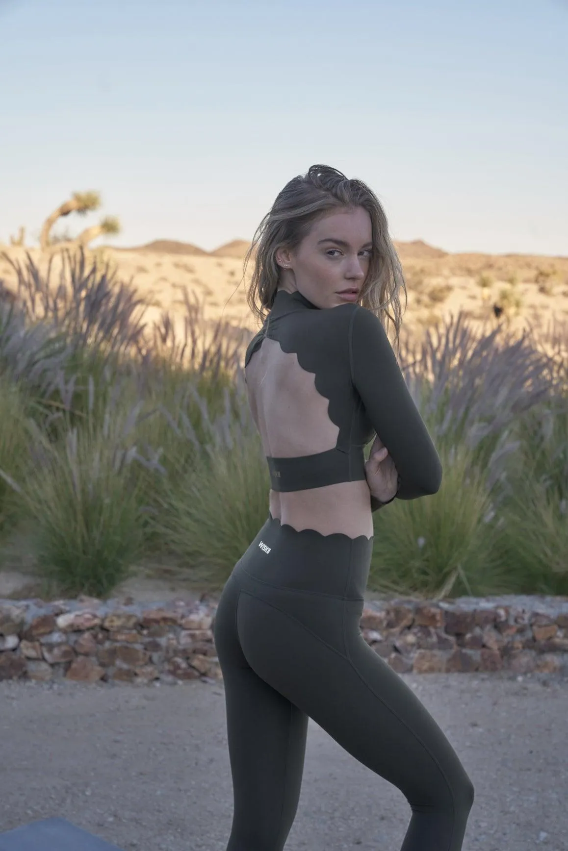 Open Back Long Sleeve Crop Top sold by WISKII Active product image thumbnail 3