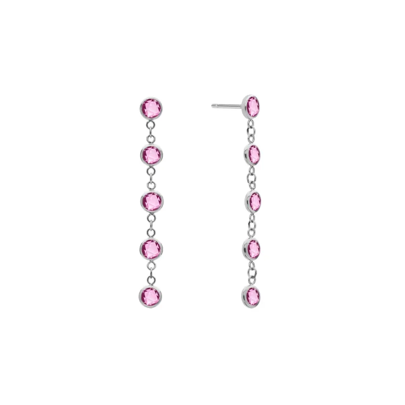 Newport Pink Tourmaline Earrings in 14k White Gold sold by Haverhill