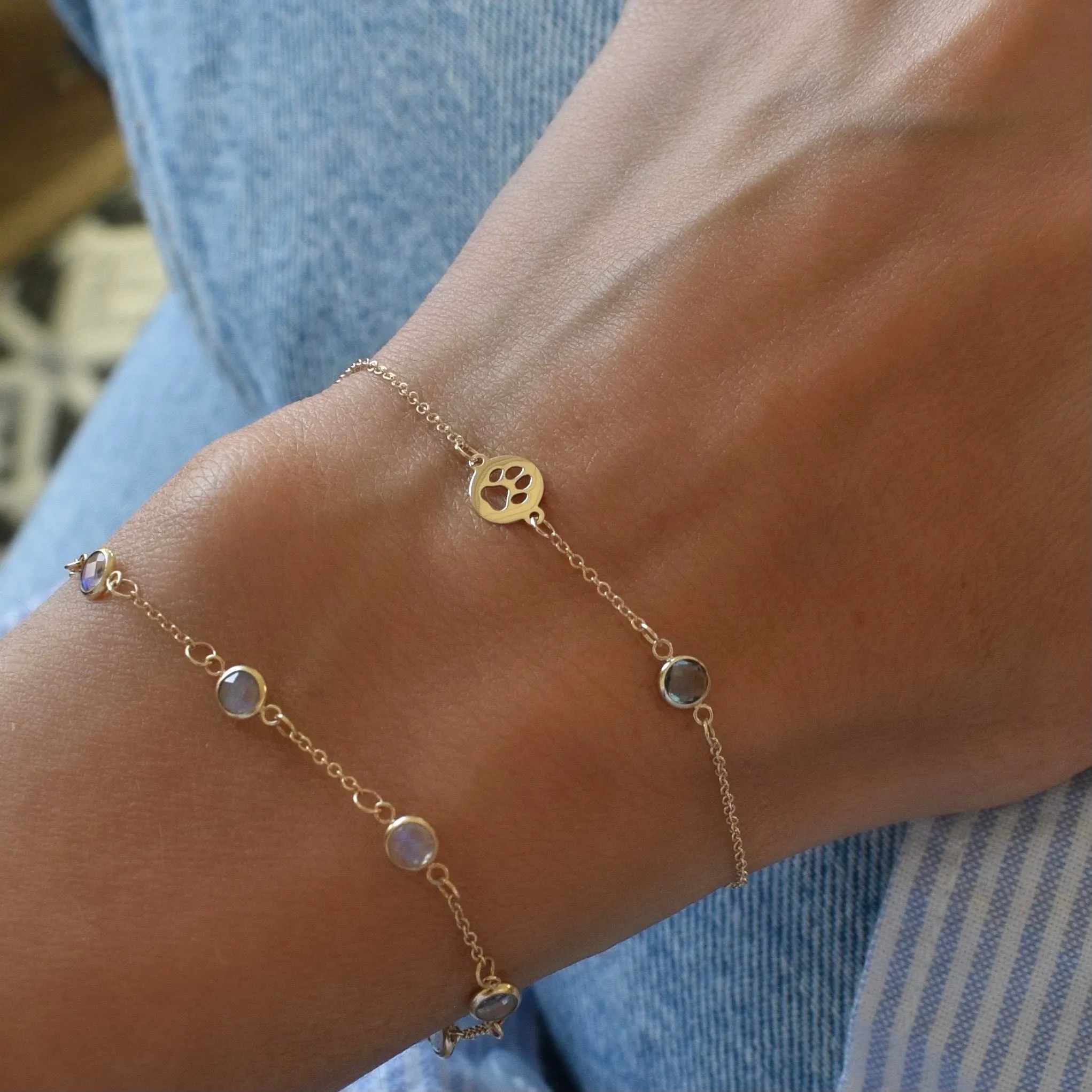 Paw & Petite Birthstone Bracelet in 14k Gold sold by Haverhill product image thumbnail 3
