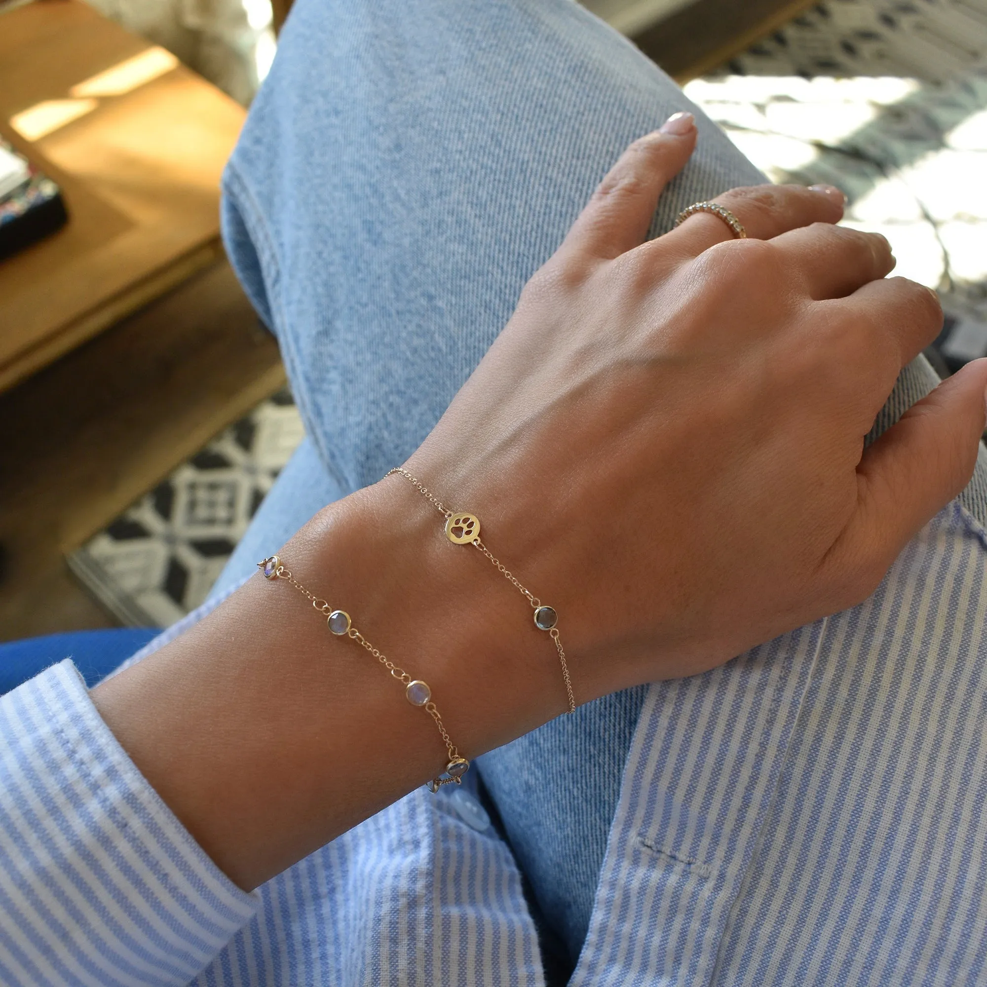 Paw & Petite Birthstone Bracelet in 14k Gold sold by Haverhill product image thumbnail 2