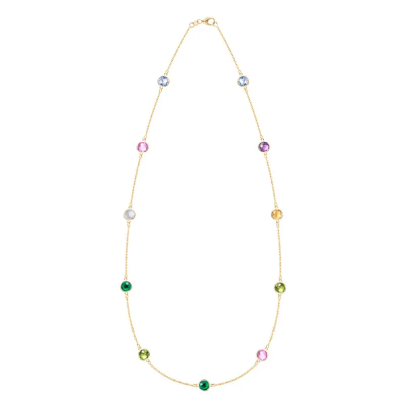 Personalized Bayberry Grand 11 Birthstone Necklace in 14k Gold sold by Haverhill