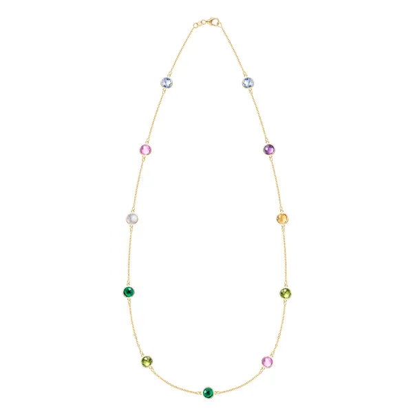 Personalized Bayberry Grand 11 Birthstone Necklace in 14k Gold sold by Haverhill